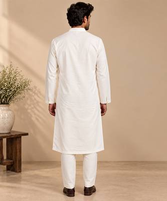 Ivory bemberg silk kurta set 3