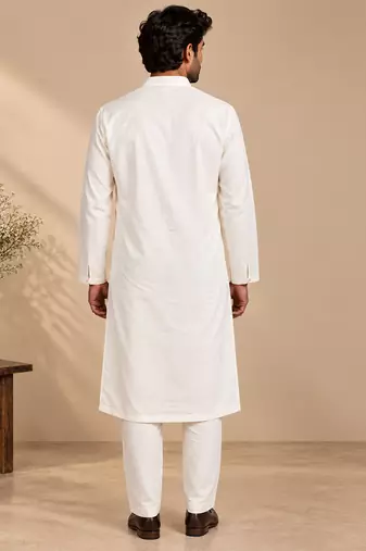 Ivory bemberg silk kurta set