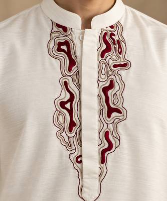 Ivory bemberg silk kurta set 4