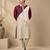 Wine pink and silver grey bemberg silk kurta set
