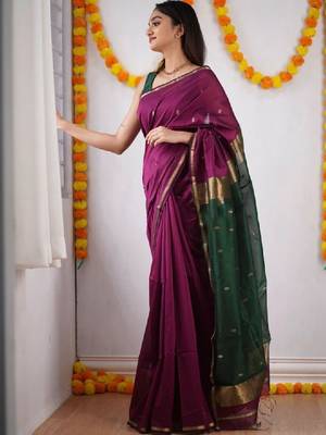 Woven design zari art silk designer kanjeevaram saree 1