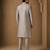Silver grey cotton silk sherwani