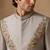 Silver grey cotton silk sherwani