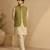 Lime green silk and jacquard short open jacket