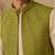 Lime green silk and jacquard short open jacket