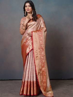 Woven design zari art silk banarasi saree 1