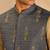 Blue and yellow linen jacket