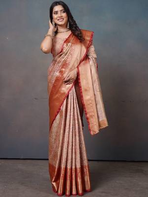 Woven design zari art silk banarasi saree 3