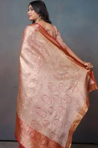 Woven design zari art silk banarasi saree