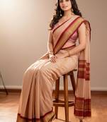 Striped zari pure cotton kanjeevaram saree