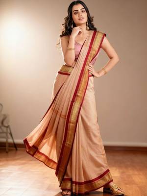 Striped zari pure cotton kanjeevaram saree 2