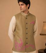 Olive gold silk jacket