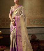 Woven design zari silk blend designer kanjeevaram saree