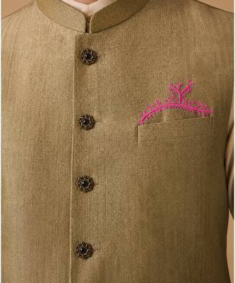 Olive gold silk jacket 2