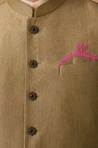 Olive gold silk jacket