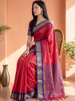 Zari pure cotton kanjeevaram saree 4