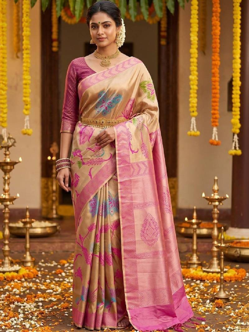 Woven design zari art silk designer kanjeevaram saree