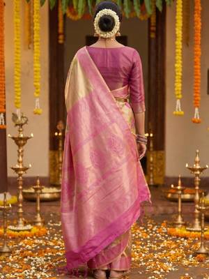 Woven design zari art silk designer kanjeevaram saree 2