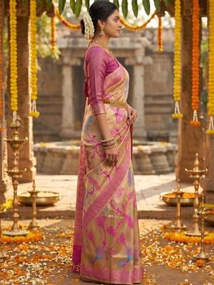 Woven design zari art silk designer kanjeevaram saree 3