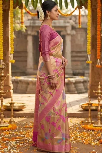 Woven design zari art silk designer kanjeevaram saree
