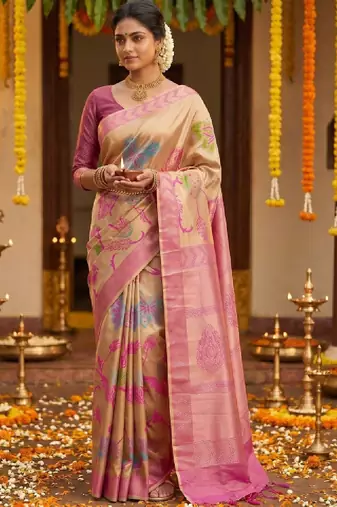 Woven design zari art silk designer kanjeevaram saree