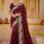 Paisley embroidered pure georgette kanjeevaram saree