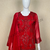 Red georgette embroidered kurta palazzo dupatta set