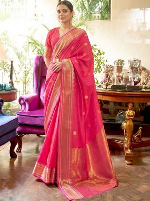 Woven design zari silk cotton kanjeevaram saree 1