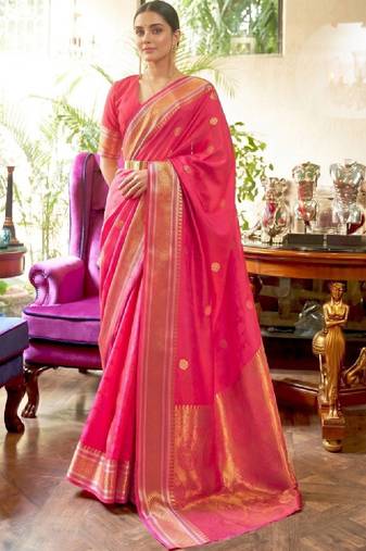 Woven design zari silk cotton kanjeevaram saree