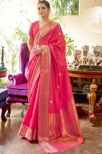 Woven design zari silk cotton kanjeevaram saree