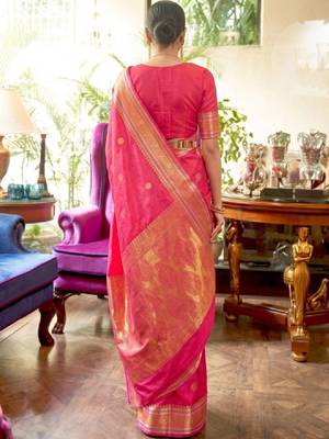 Woven design zari silk cotton kanjeevaram saree 3