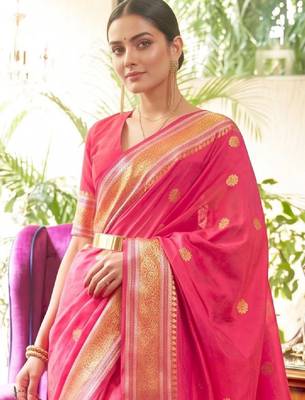 Woven design zari silk cotton kanjeevaram saree 4