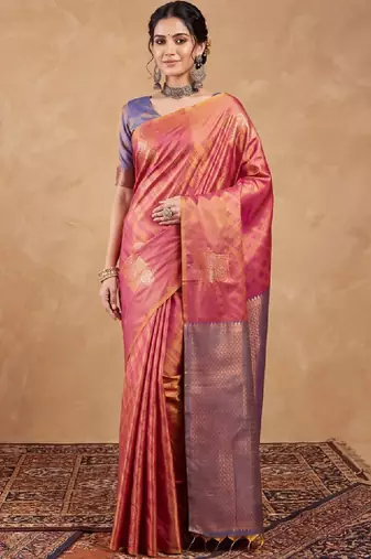 Woven design zari silk blend designer kanjeevaram saree