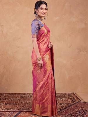 Woven design zari silk blend designer kanjeevaram saree 3