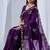Ethnic motifs embroidered sequinned pure georgette ikat saree