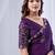 Ethnic motifs embroidered sequinned pure georgette ikat saree