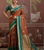 Woven design zari silk blend designer kanjeevaram saree