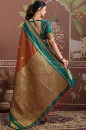 Woven design zari silk blend designer kanjeevaram saree