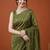 Floral embroidered pure cotton designer kanjeevaram saree