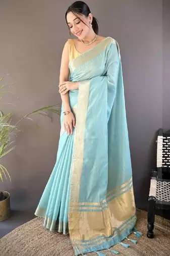 Floral woven design zari kanjeevaram saree