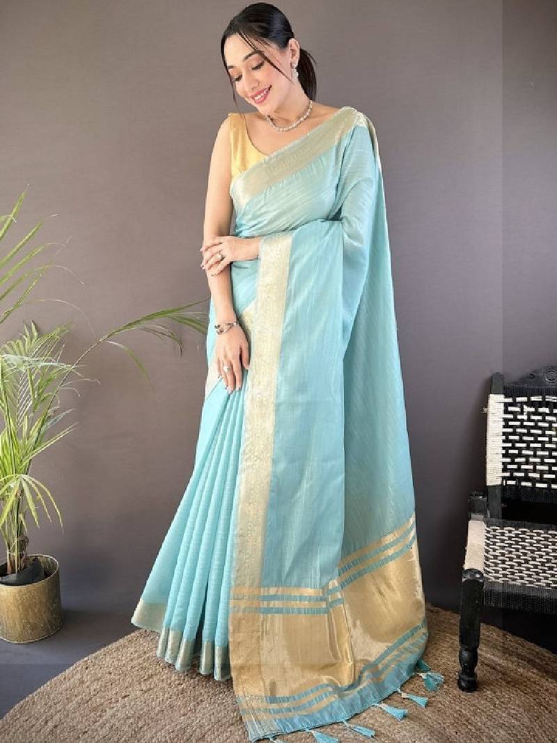 Floral woven design zari kanjeevaram saree