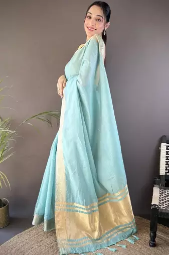 Floral woven design zari kanjeevaram saree