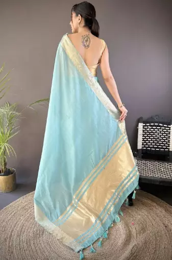 Floral woven design zari kanjeevaram saree