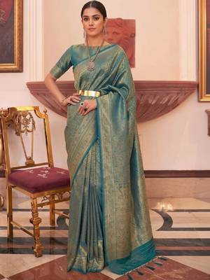 Paisley zari silk cotton kanjeevaram saree 1