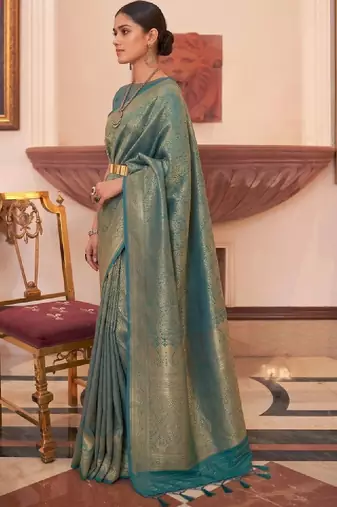 Paisley zari silk cotton kanjeevaram saree