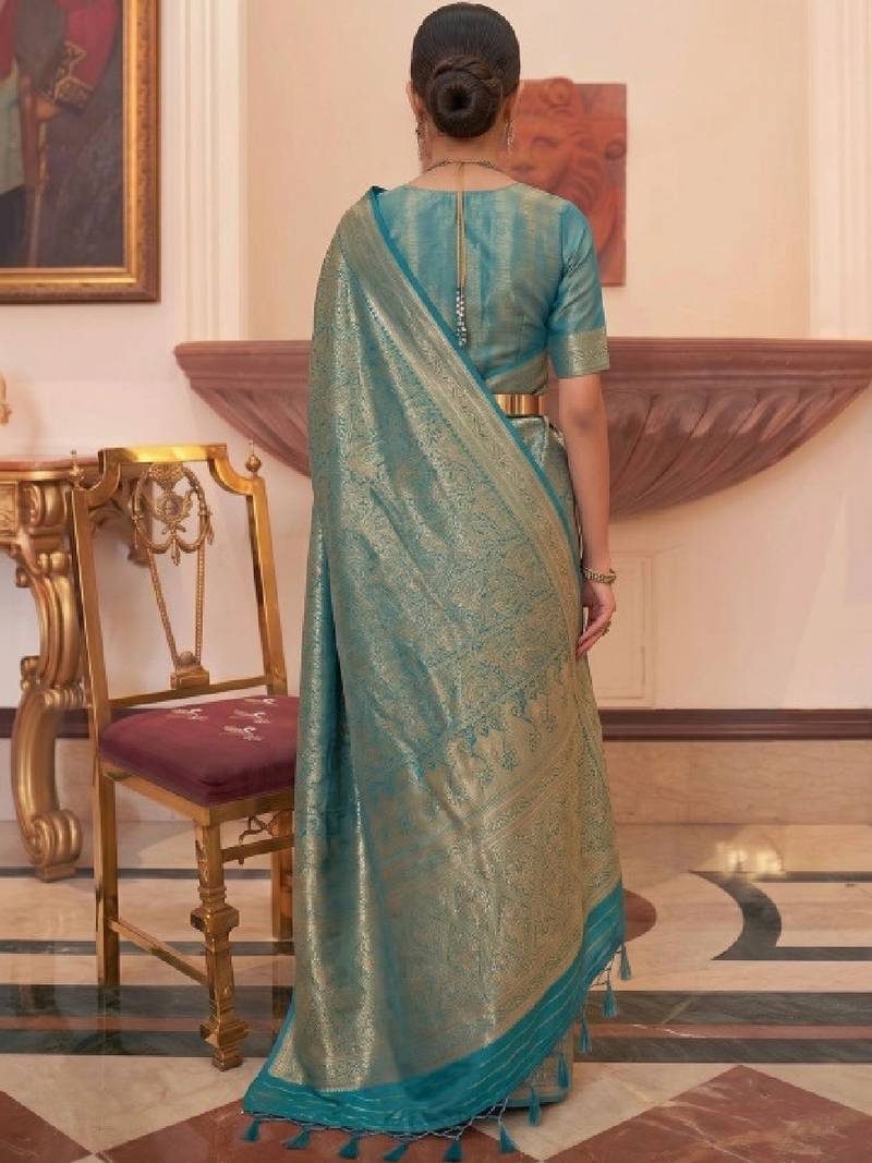 Paisley zari silk cotton kanjeevaram saree