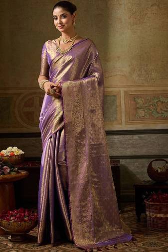 Woven design zari silk blend designer kanjeevaram saree