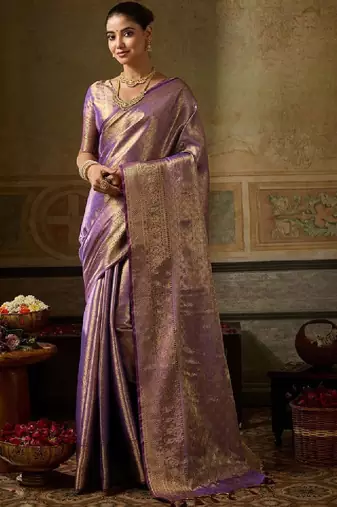 Woven design zari silk blend designer kanjeevaram saree