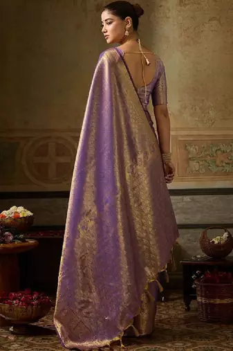 Woven design zari silk blend designer kanjeevaram saree
