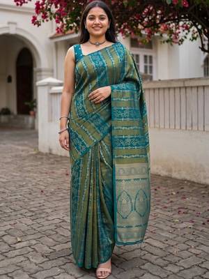 Woven design zari art silk kanjeevaram saree 1